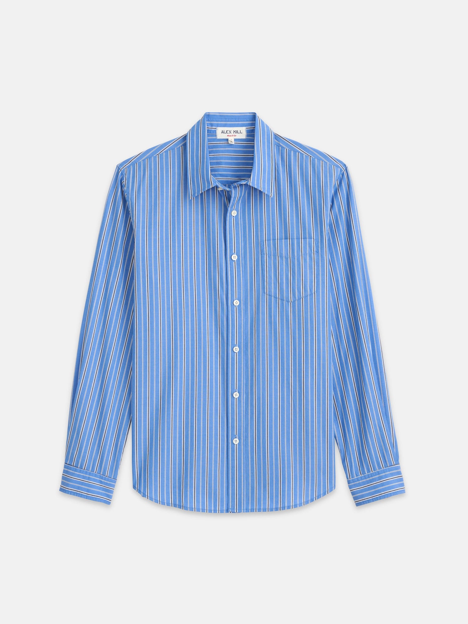 Men | Mill Shirt | Ticking Stripe Blue x Navy x White Stripe
