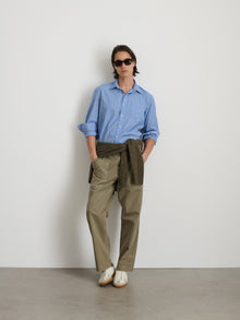 Men | Mill Shirt | Ticking Stripe Blue x Navy x White Stripe