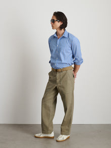 Men | Mill Shirt | Ticking Stripe Blue x Navy x White Stripe