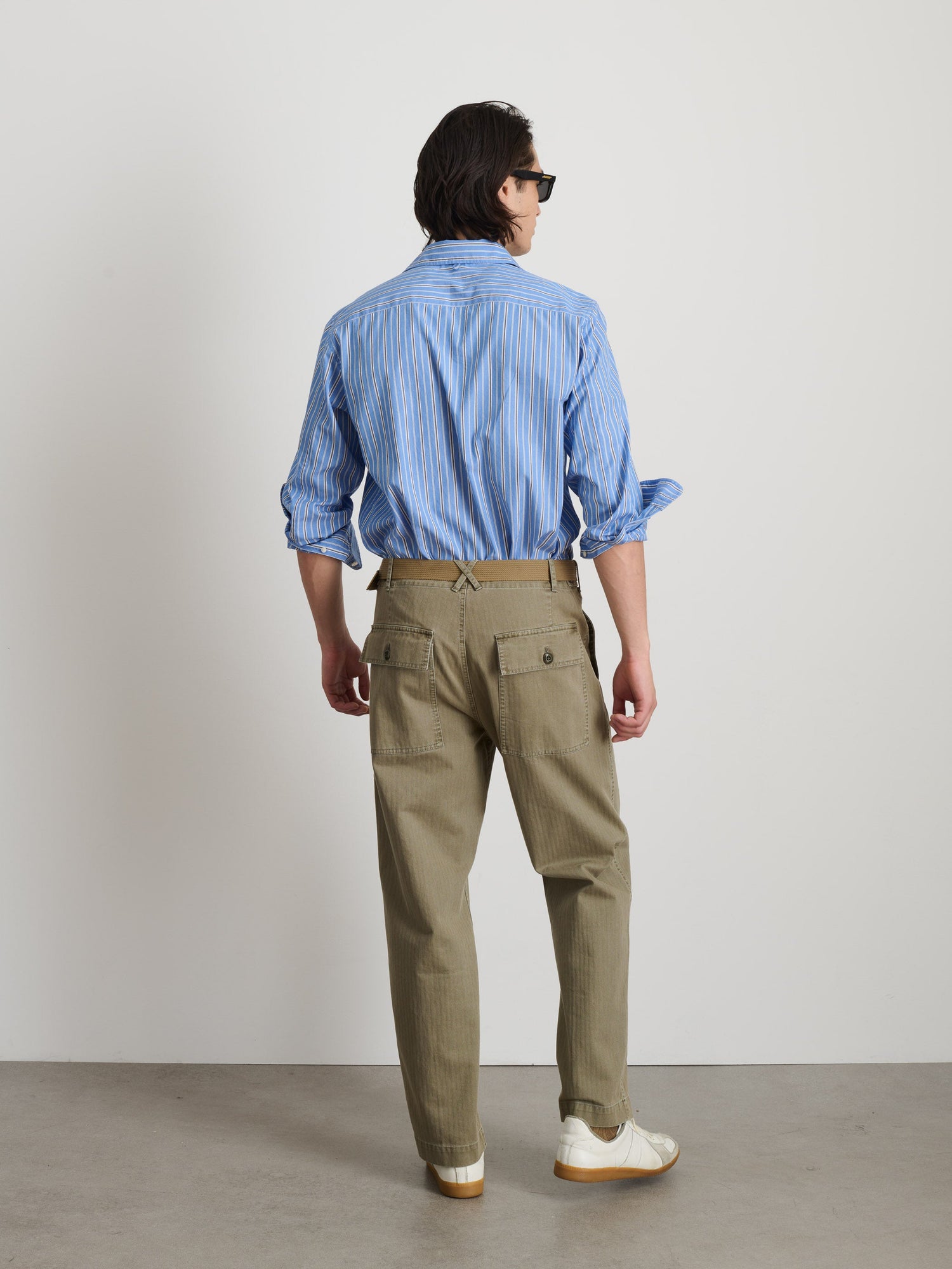 Men | Mill Shirt | Ticking Stripe Blue x Navy x White Stripe