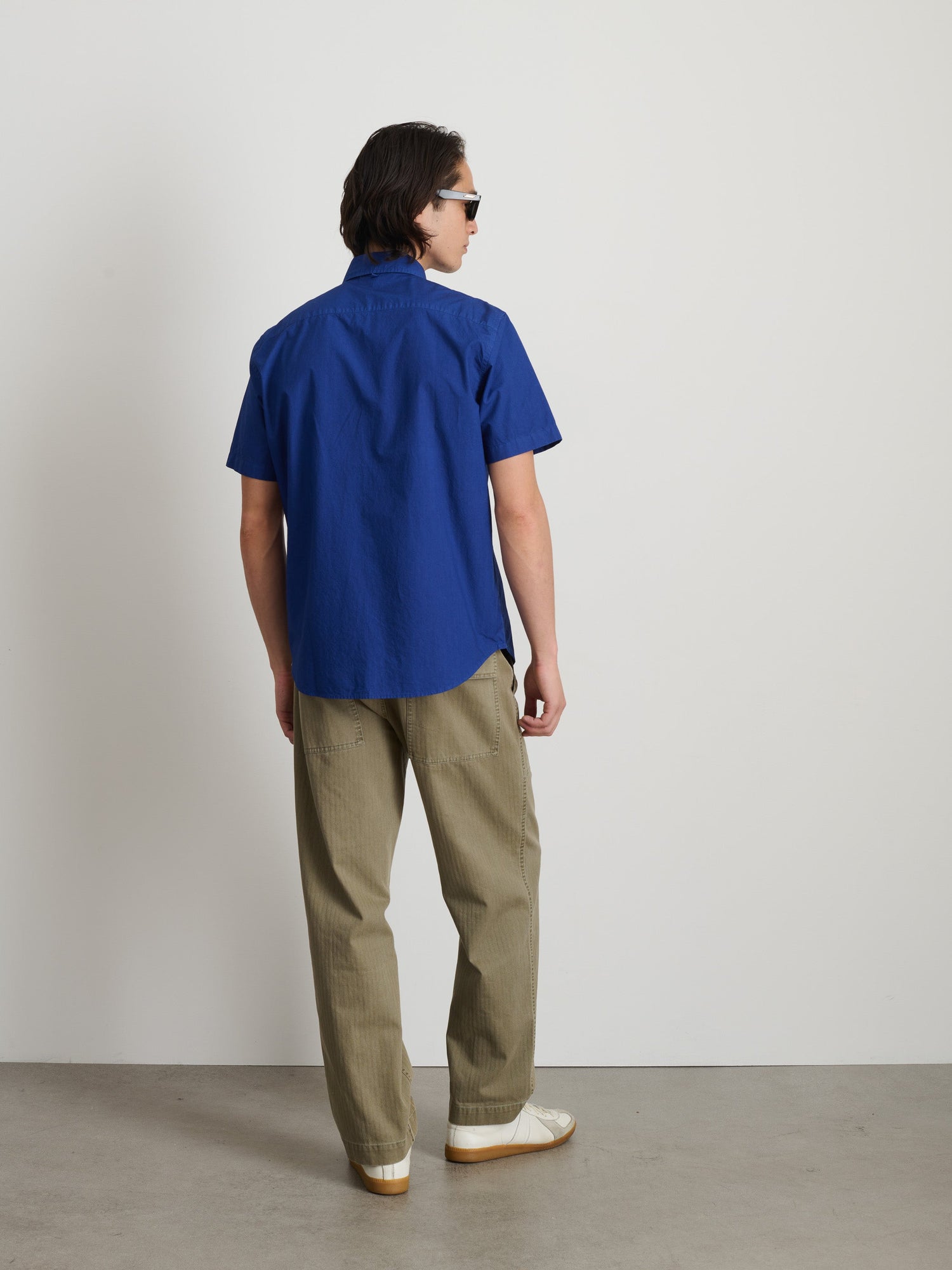 Men | Short Sleeve Mill Shirt | Cotton Poplin Cobalt