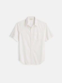 Men | Short Sleeve Mill Shirt | Cotton Poplin White