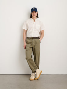 Men | Short Sleeve Mill Shirt | Cotton Poplin White