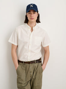 Men | Short Sleeve Mill Shirt | Cotton Poplin White