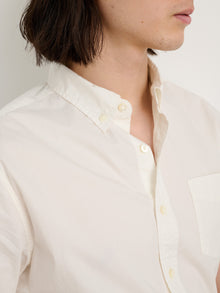 Men | Short Sleeve Mill Shirt | Cotton Poplin White
