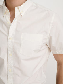 Men | Short Sleeve Mill Shirt | Cotton Poplin White