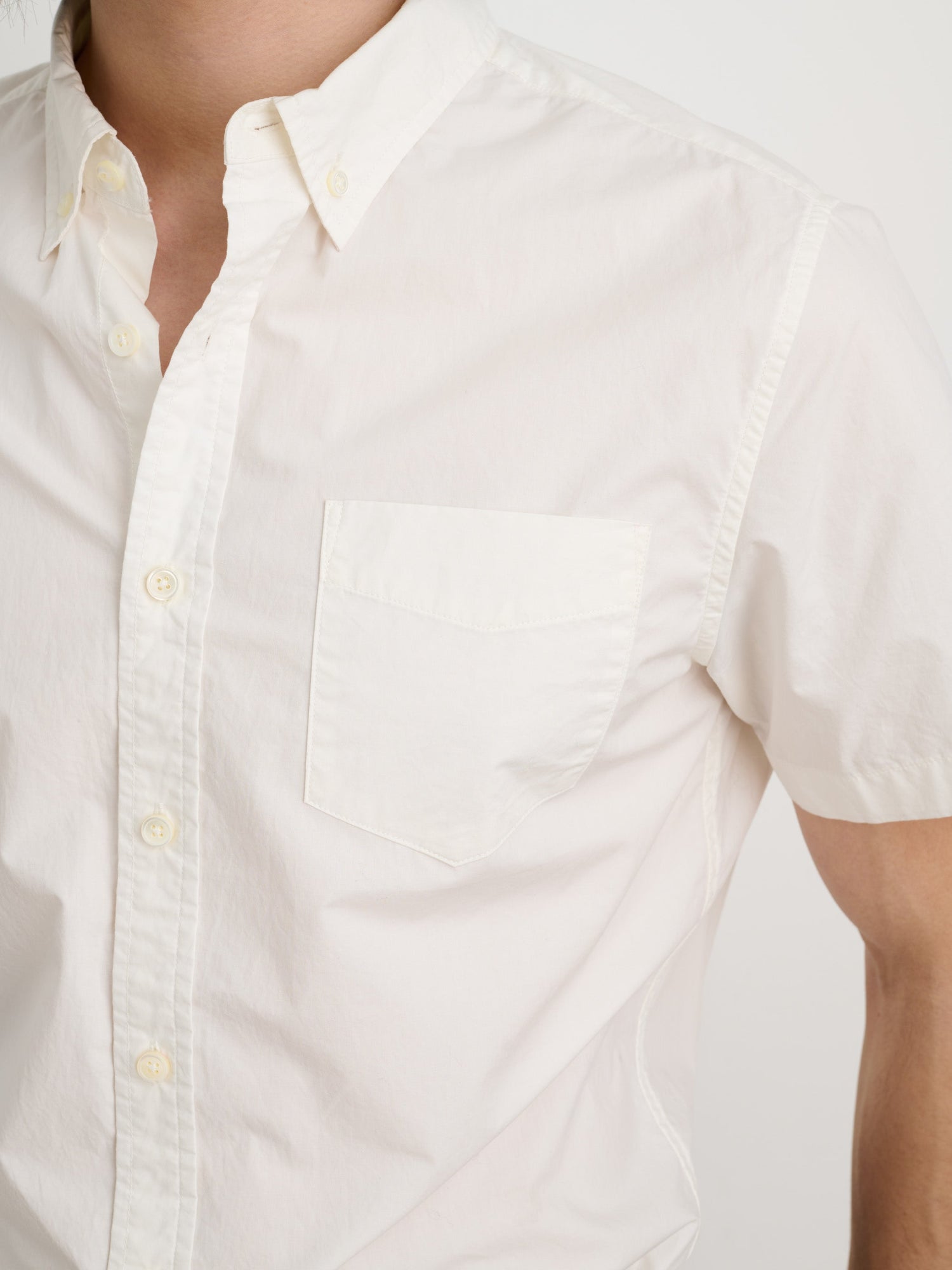 Men | Short Sleeve Mill Shirt | Cotton Poplin White