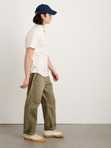 Men | Short Sleeve Mill Shirt | Cotton Poplin White