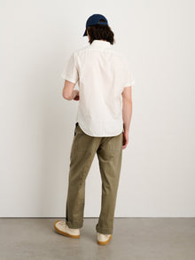 Men | Short Sleeve Mill Shirt | Cotton Poplin White