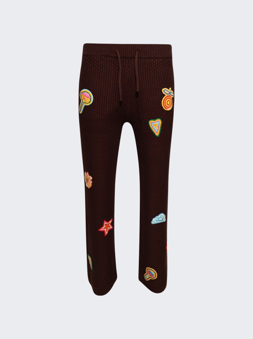 Men | CASABLANCA | Crochet Trousers With Patches | Brown