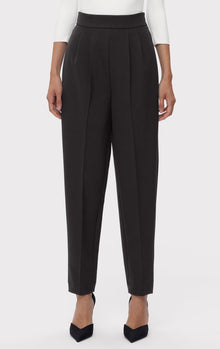 High Waist Pleated Tapered Pants | Black