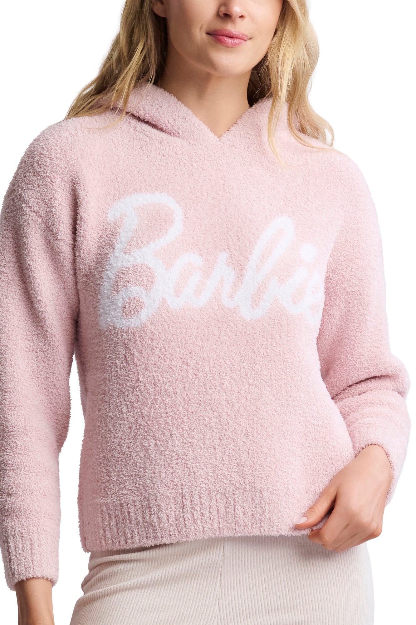Womens | CozyChic Barbie Hoodie | Dusty Rose/White