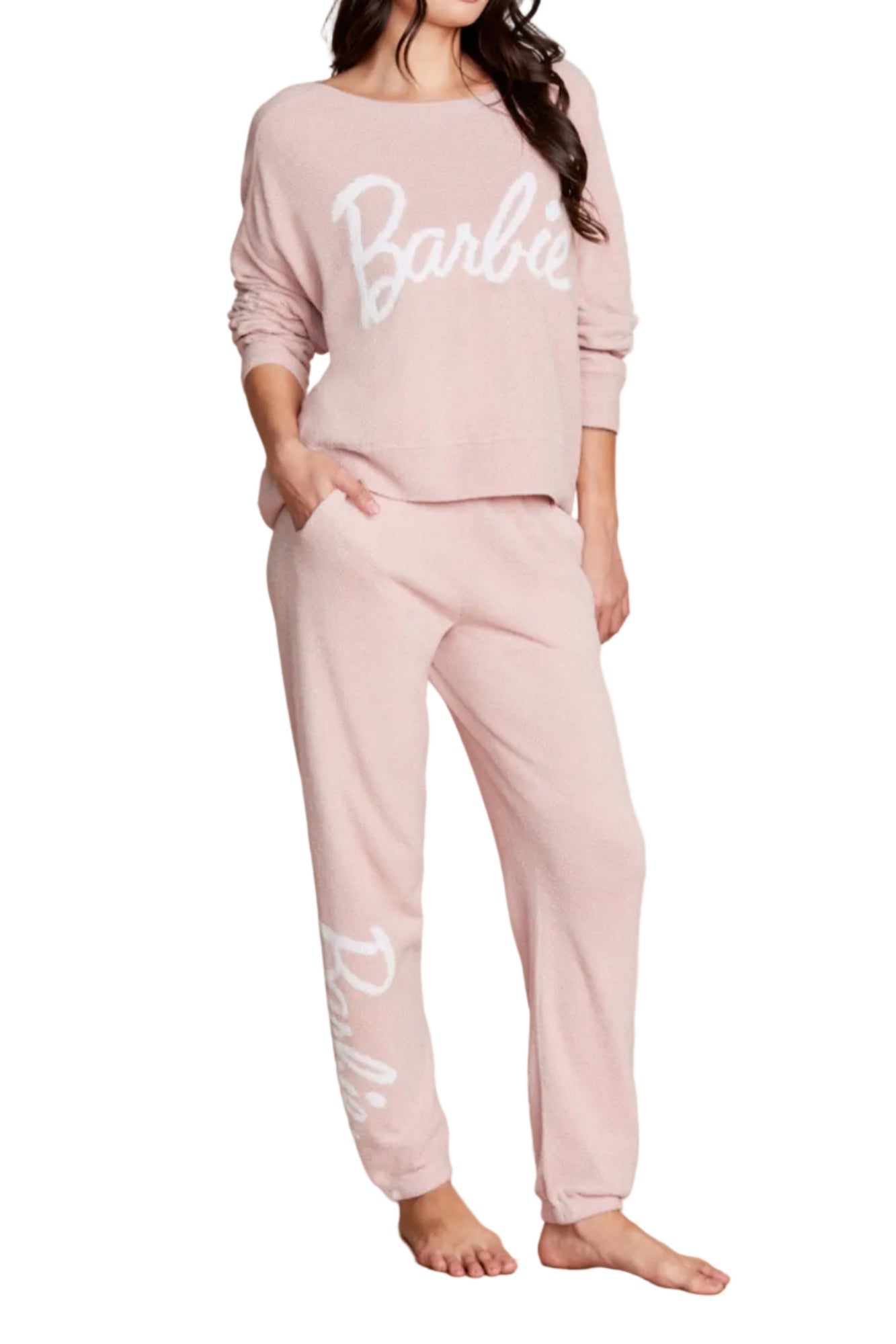 Womens | Cozychic Ultra Lite Barbie Jogger | Dusty Rose/White