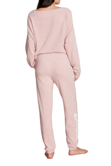 Womens | Cozychic Ultra Lite Barbie Jogger | Dusty Rose/White