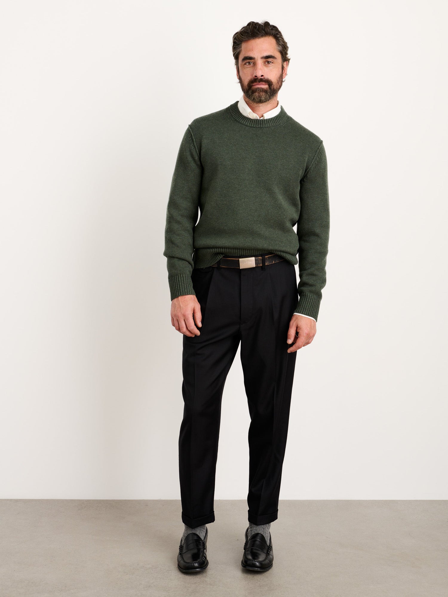 Men | Weston Pullover | Wool Cotton Heather Forest
