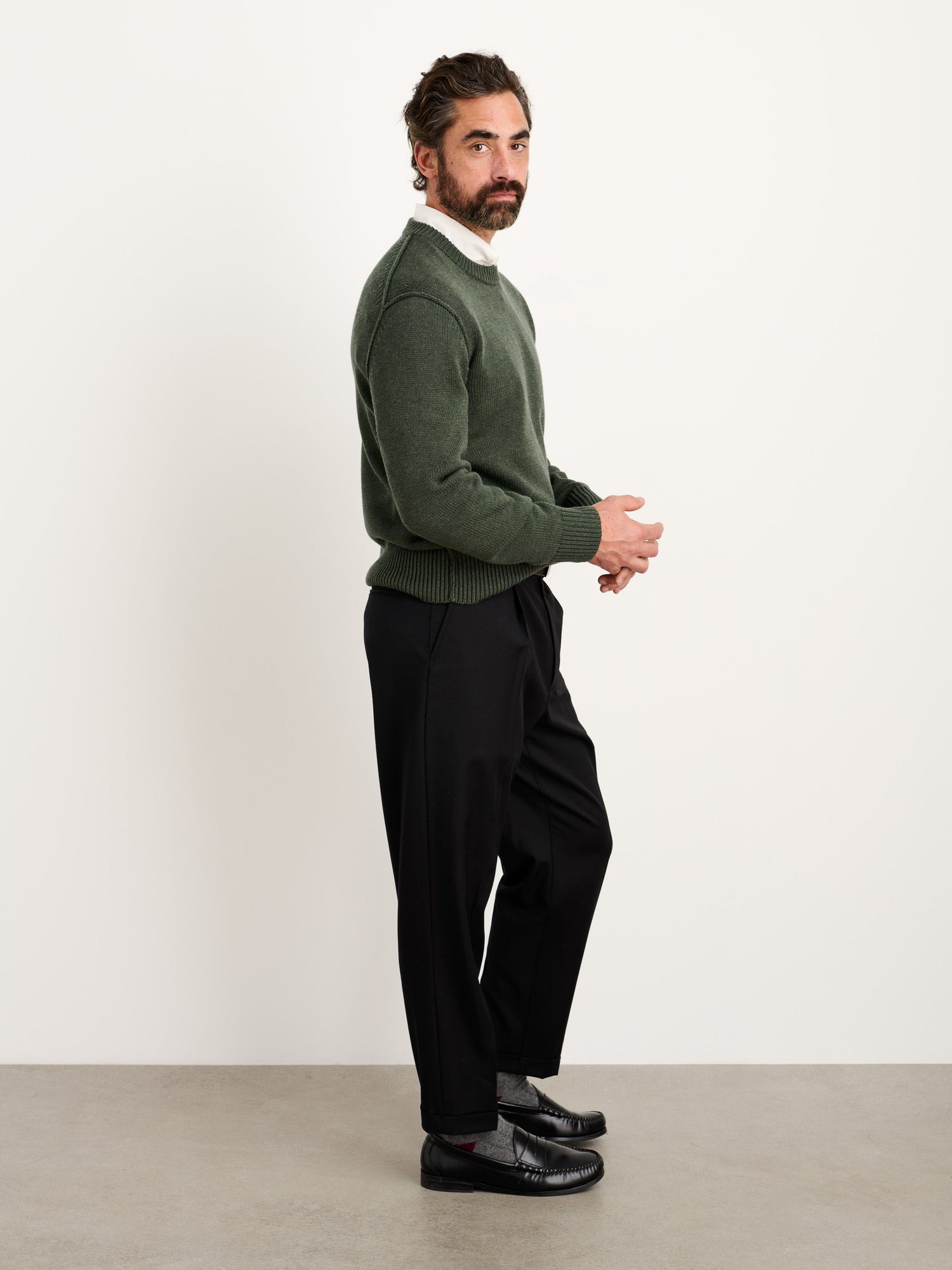 Men | Weston Pullover | Wool Cotton Heather Forest