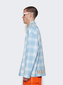 Men | MASTERMIND WORLD | Open Collar Plaid Shirt | Blue