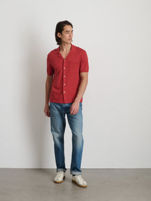 Men | Aldrich Knit Shirt | Hemp Cotton Persimmon