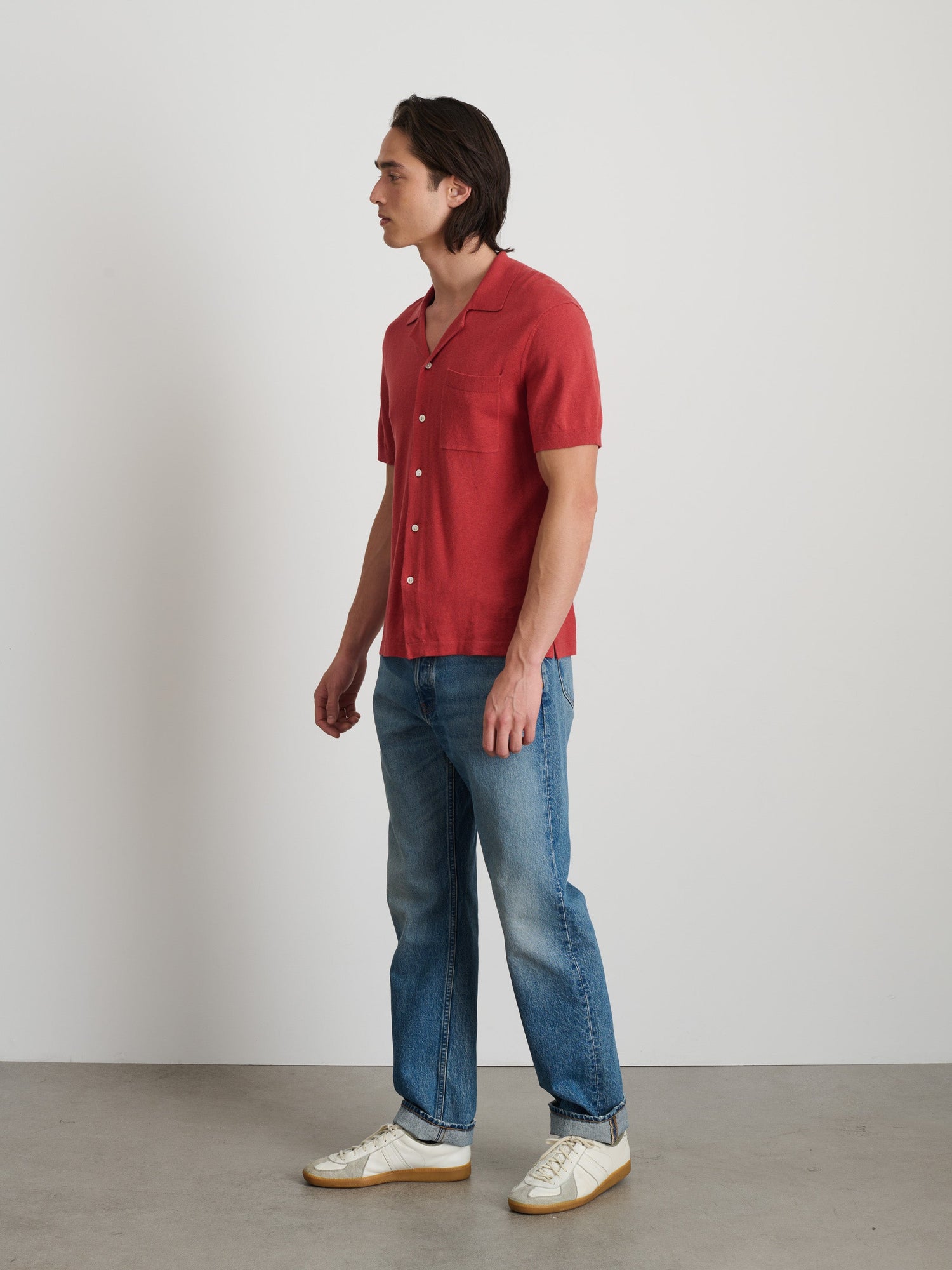 Men | Aldrich Knit Shirt | Hemp Cotton Persimmon