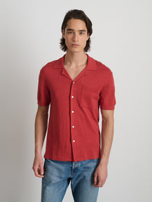 Men | Aldrich Knit Shirt | Hemp Cotton Persimmon