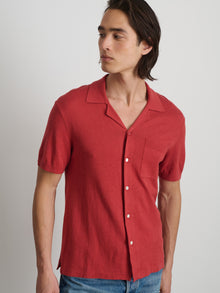 Men | Aldrich Knit Shirt | Hemp Cotton Persimmon