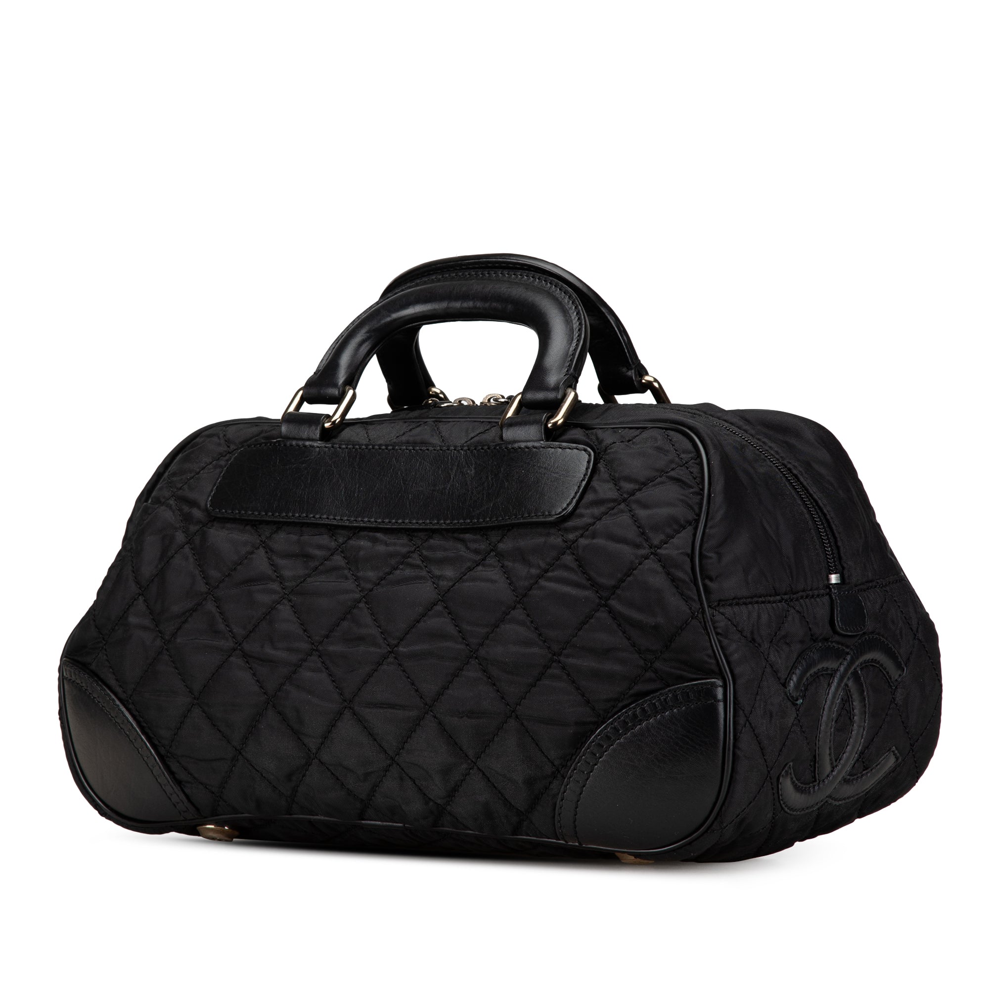 Chanel | Pre-Owned Paris New York Quilted Nylon Duffle Handbag | Black