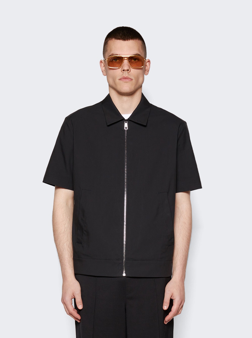 Bomber Harrington Collar Shirt | Black