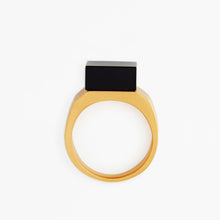Pixel Ring | 18K Gold Plated | Onyx