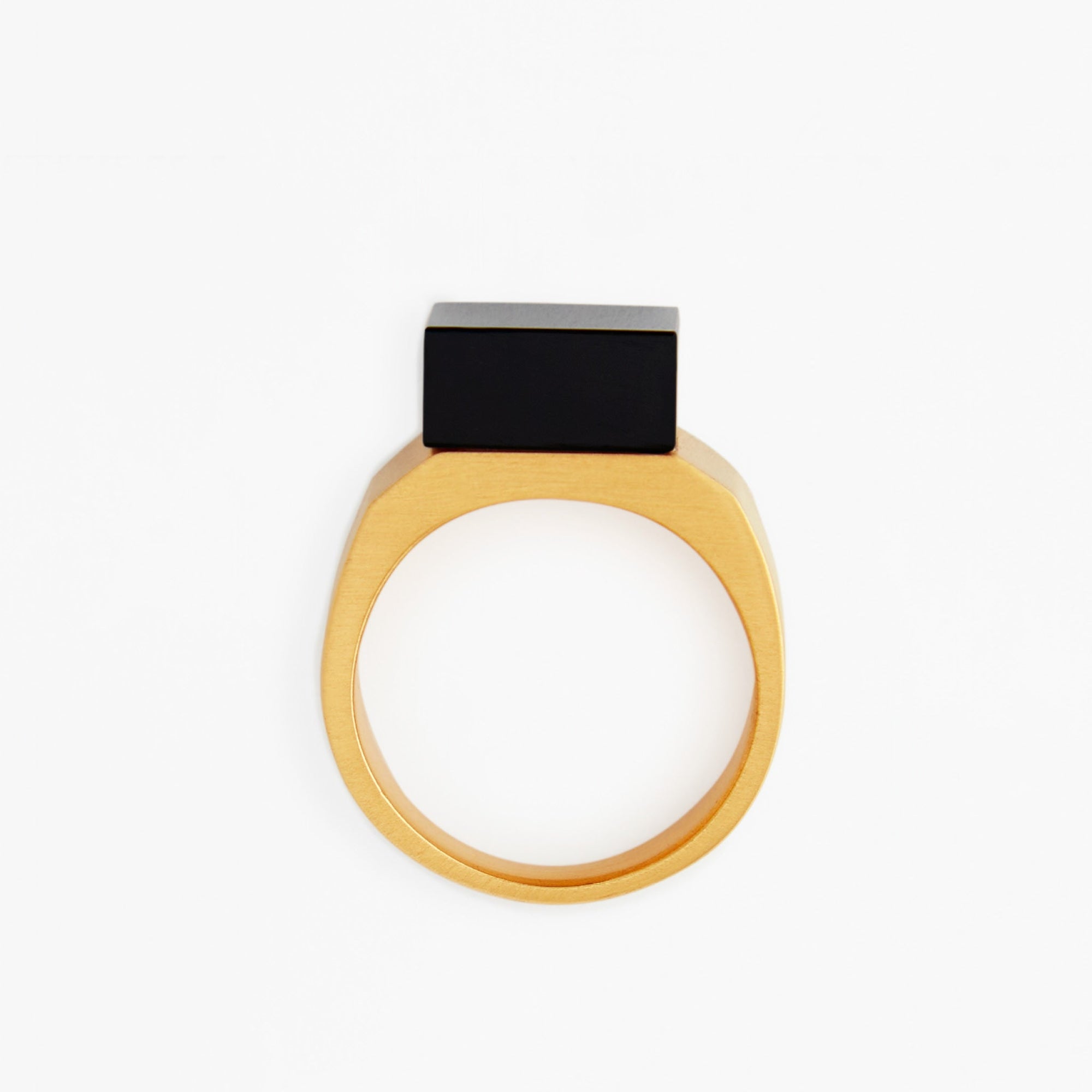 Pixel Ring | 18K Gold Plated | Onyx