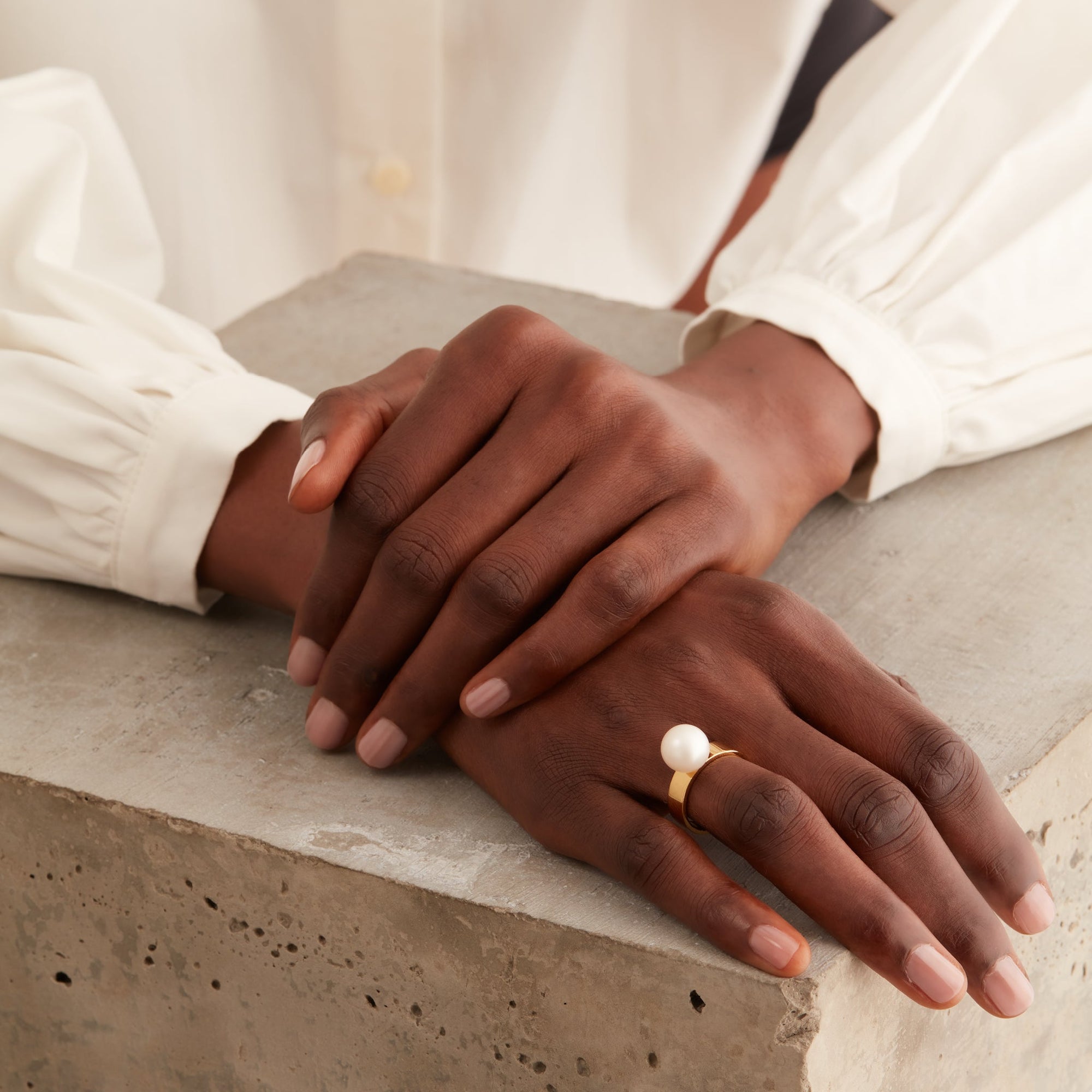 Elle Ring | 18K Gold Vermeil | Freshwater Pearls