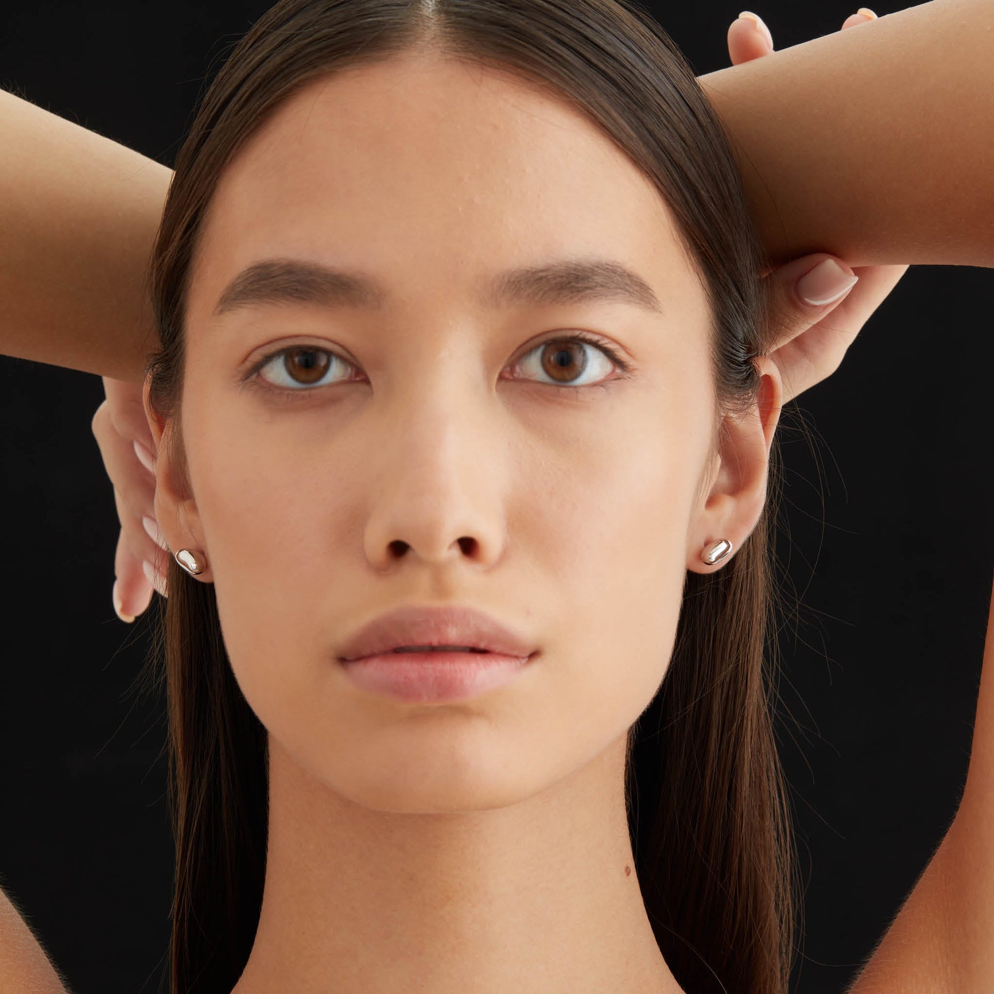 Mini Bean Earrings | Silver