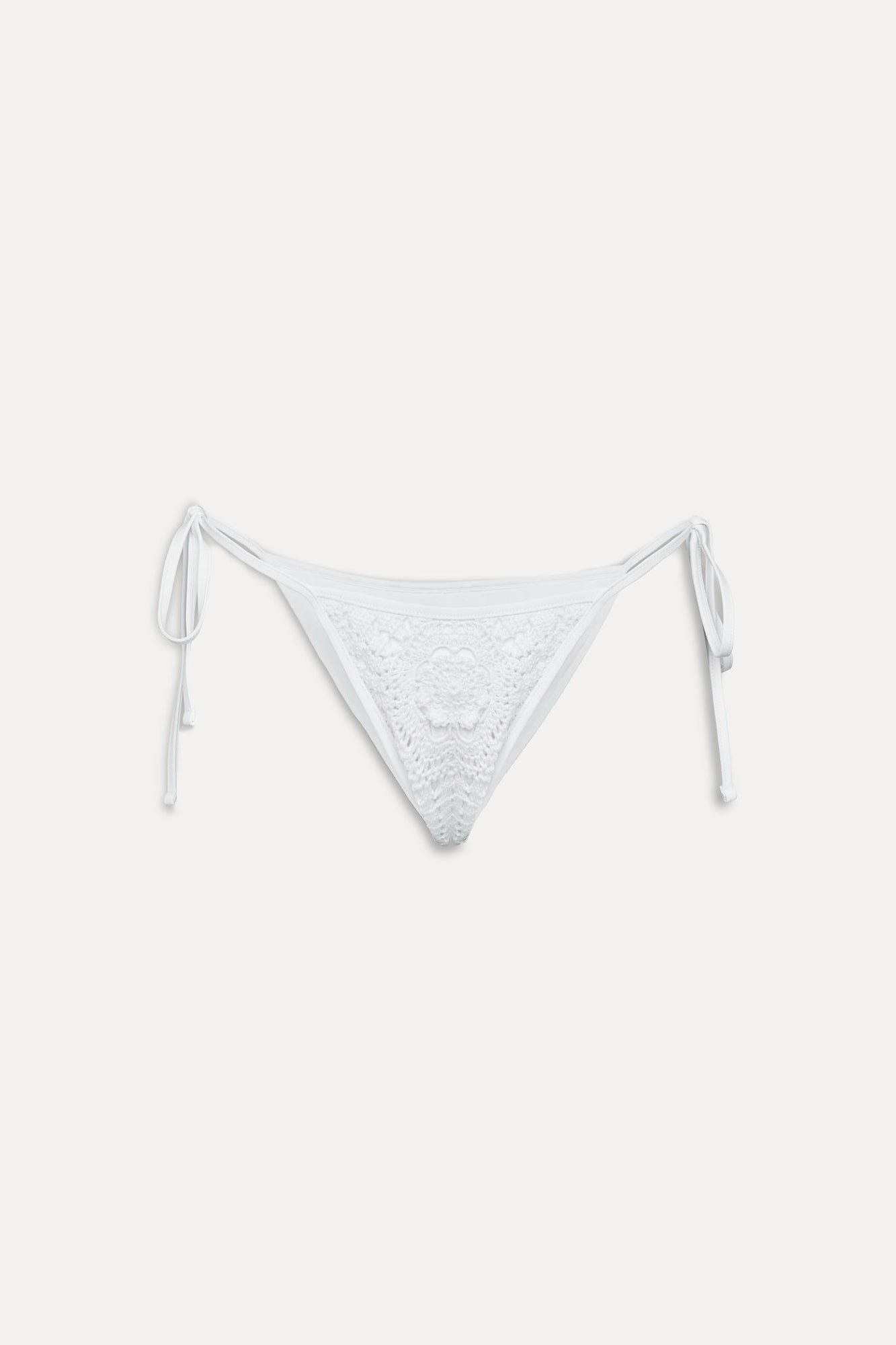 Mackenzie Crochet String Bikini Bottom White