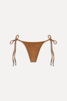 BELLA HADID Mackenzie String Bikini Bottom-Sunkissed Suede