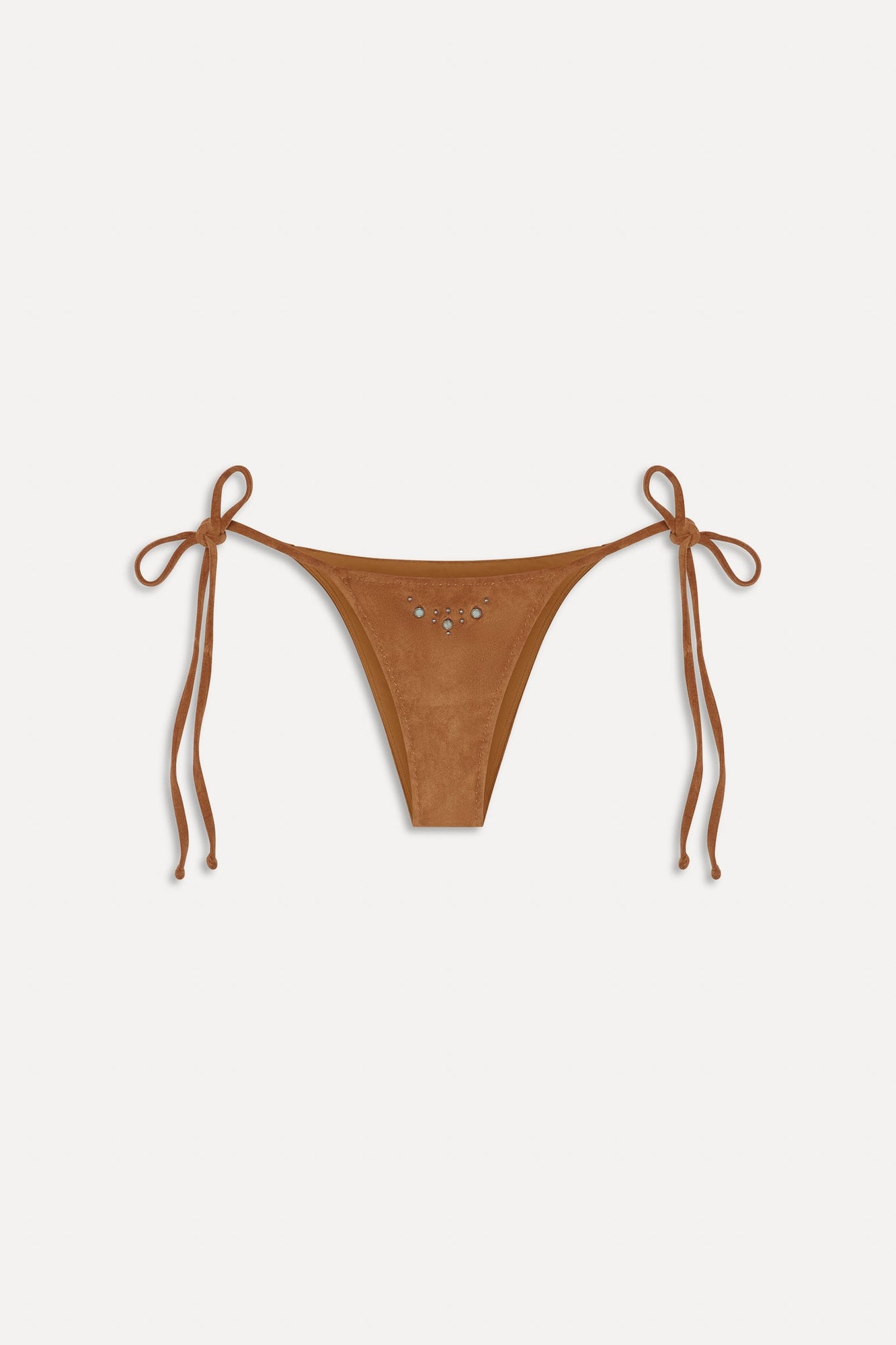 BELLA HADID Mackenzie String Bikini Bottom-Sunkissed Suede