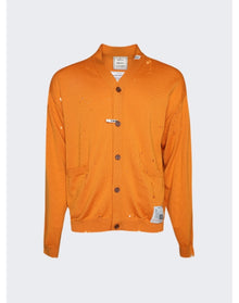 Maison Mihara Yasuhiro | Men | Distressed Wool Cardigan | Orange
