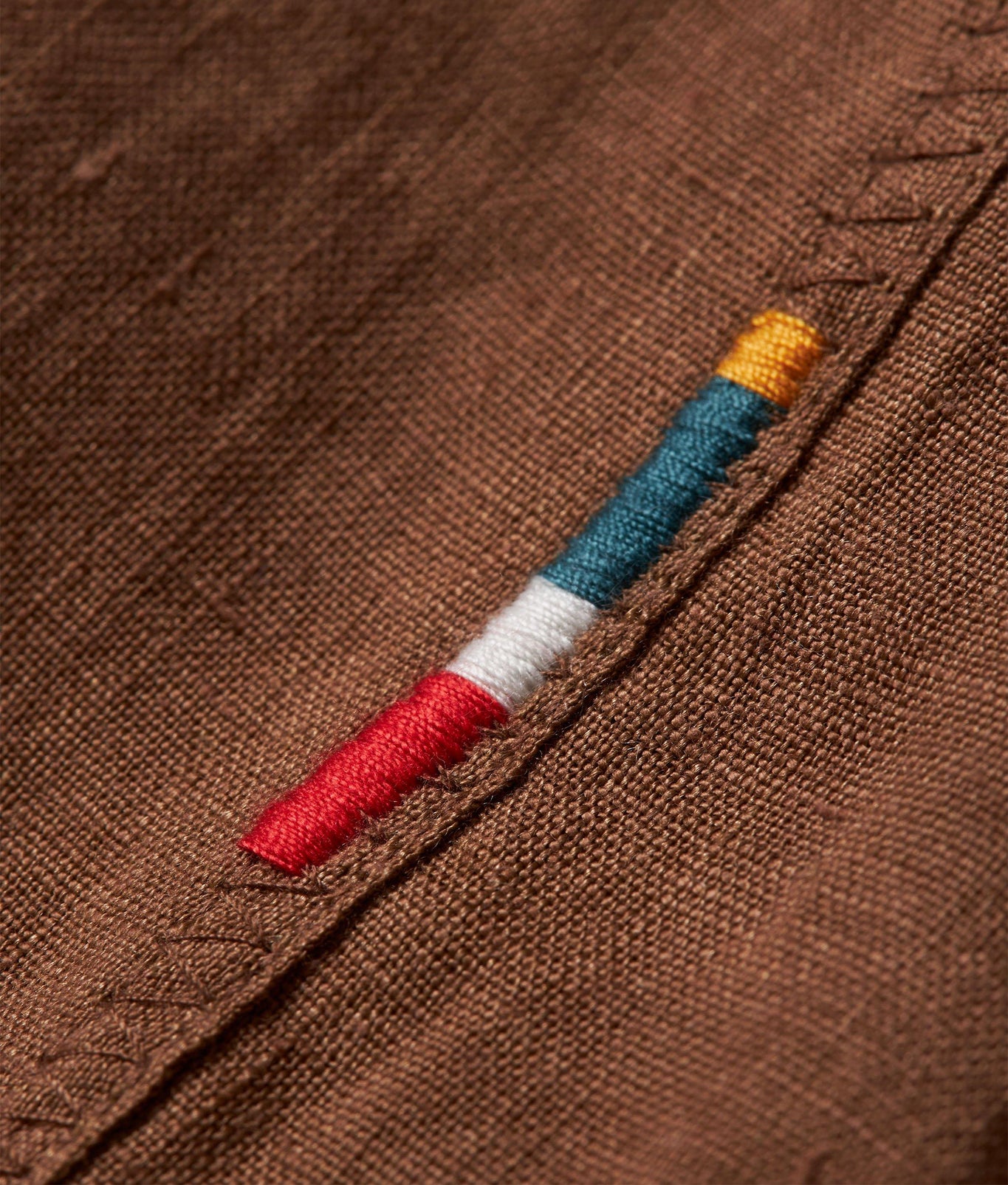 Maitan Relaxed Fit Capri Collar Linen Shirt Woven | Cinnamon Coffee