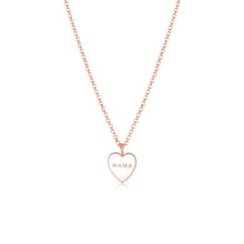 Women | Mama Enamel Heart Pendant – White Enamel | 14k Rose Gold