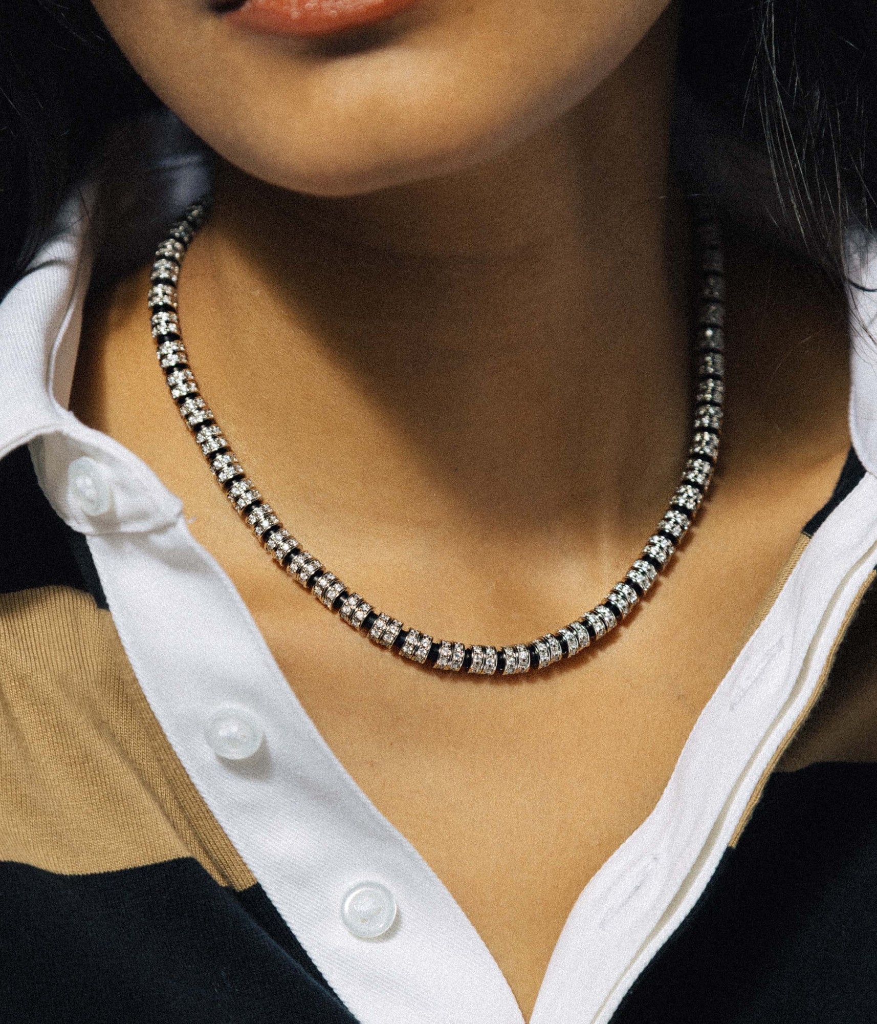 Manon Slider Necklace | Black