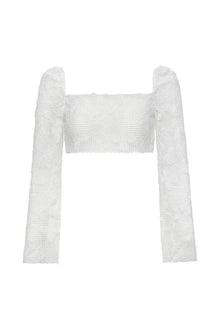 Long Sleeve Crop Top | Margarita Floral Lace