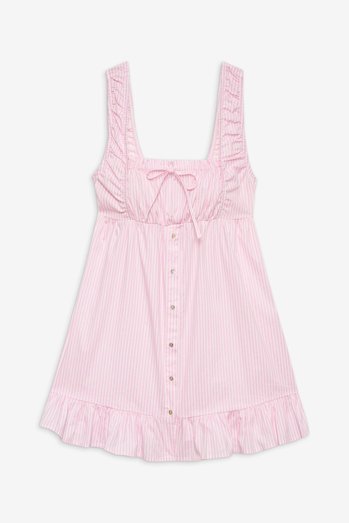 Marilyn Poplin Mini Dress in Pink Stripe