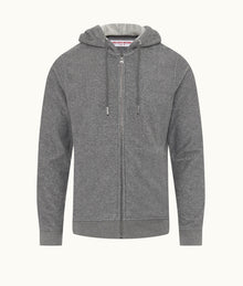 Mathers Binding Classic Fit Zip-Thru Hooded Sweatshirt | Piranha Grey Marl