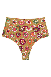 Added Coverage High Rise Bikini Bottom | Mazzy Floral