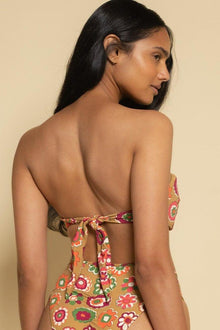 Tori Ties Bandeau Bikini Top | Mazzy Floral