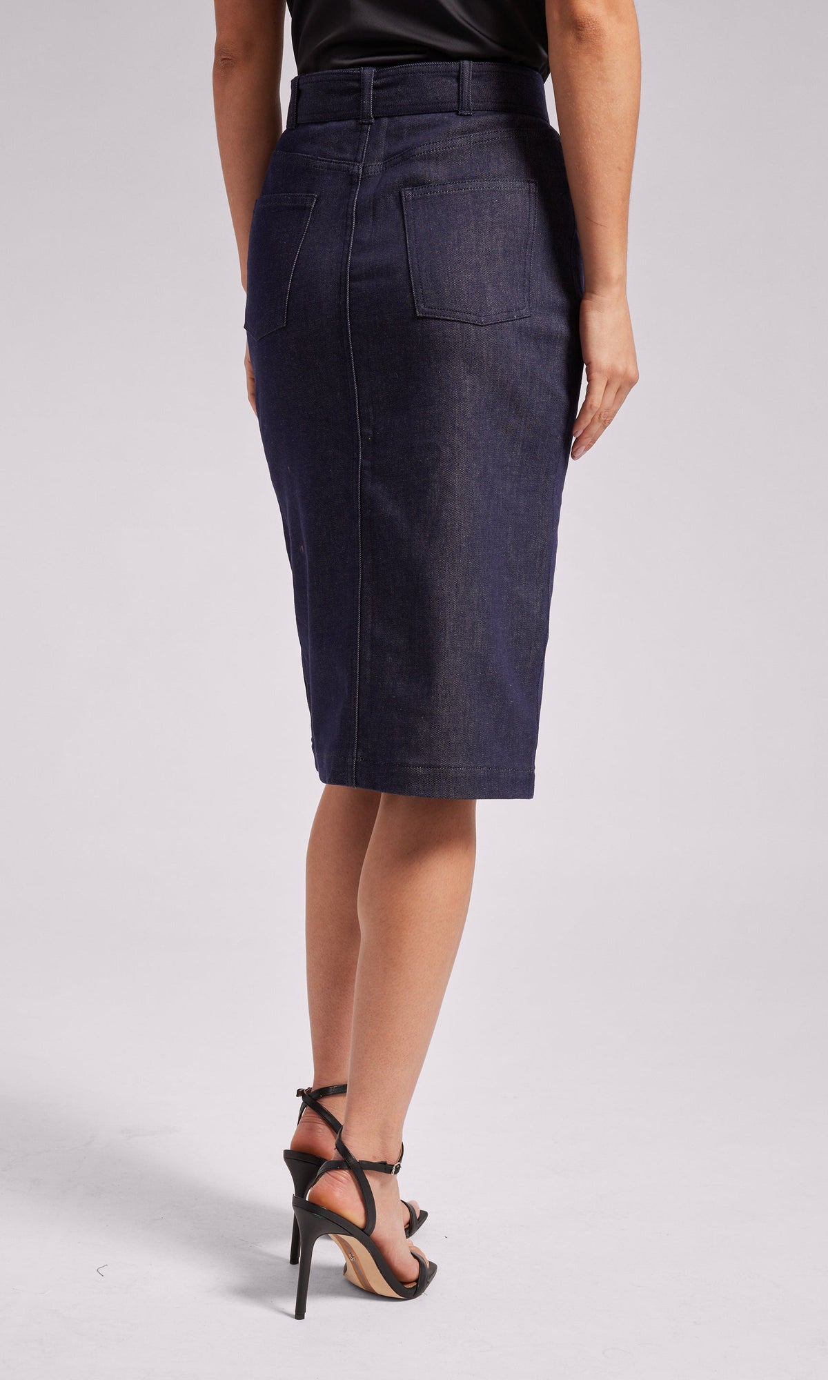 Melissa Sheen Denim Skirt | Dark Denim Blue