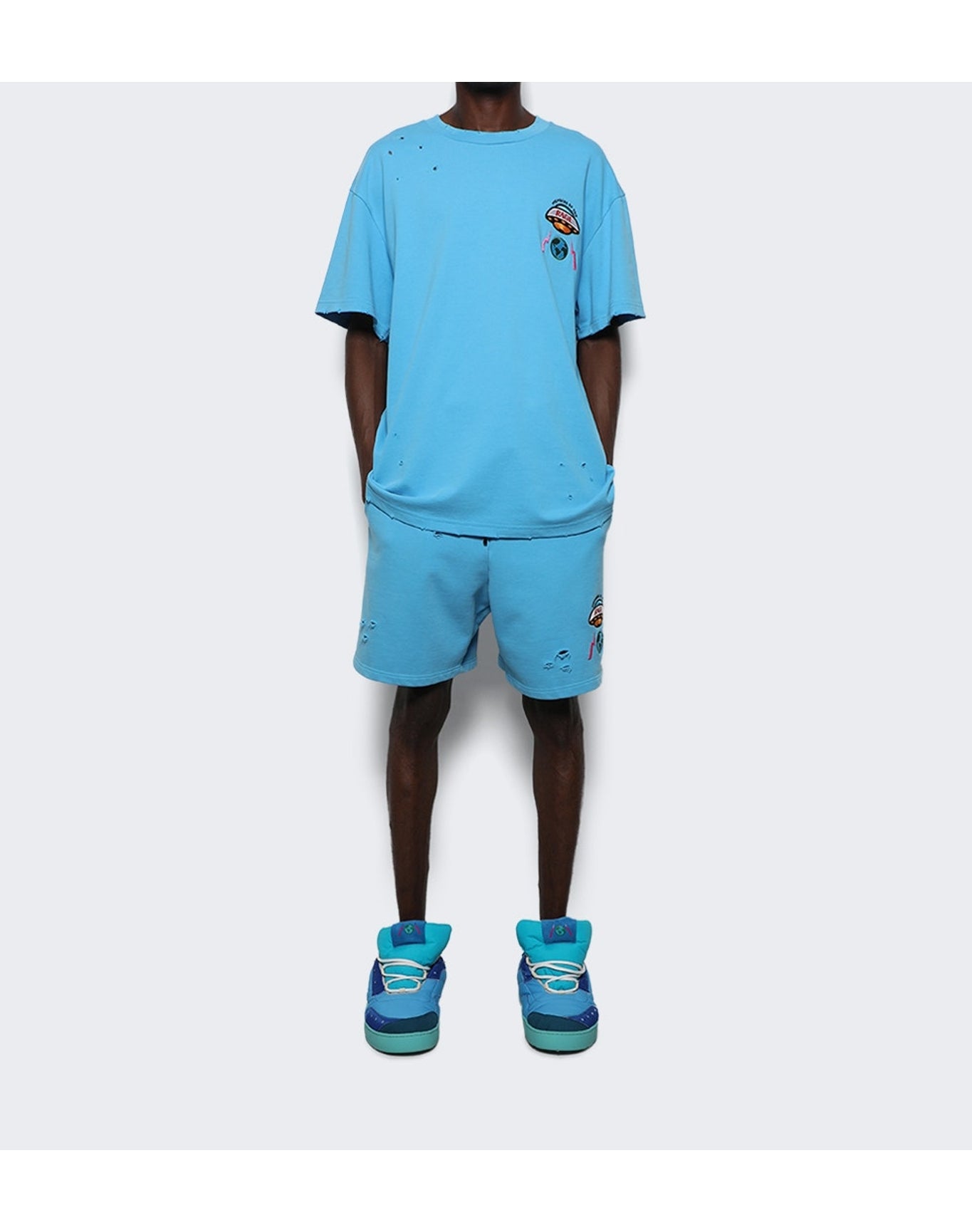 Members of the Rage | Men | Distressed Logo T-shirt | Turquoise