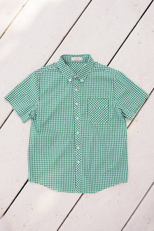 Men | James Shirt | Green x Gingham