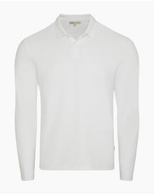 Men | Long Sleeve Pique Polo | White