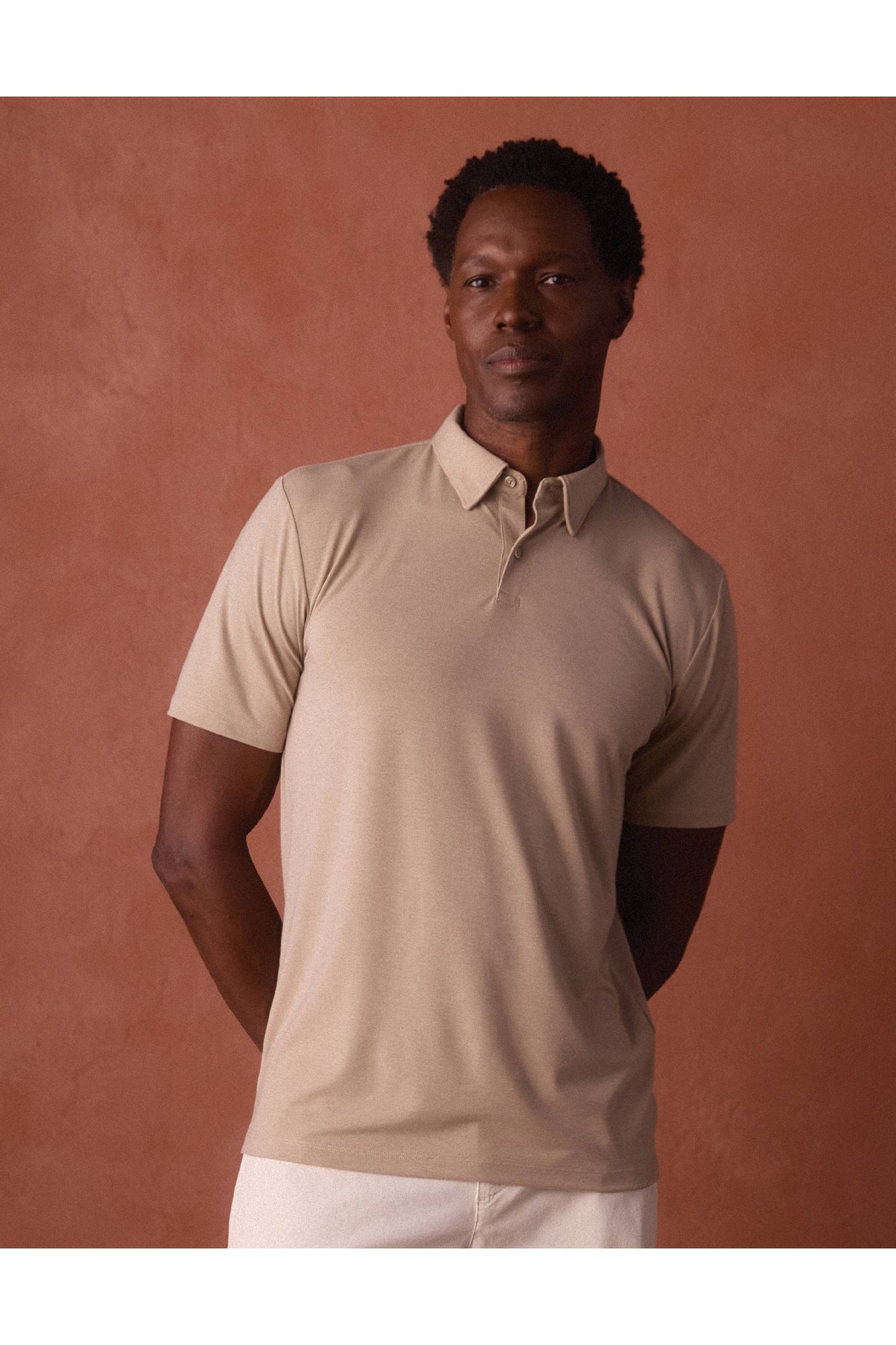 Men | LuxeJersey Polo | Fawn