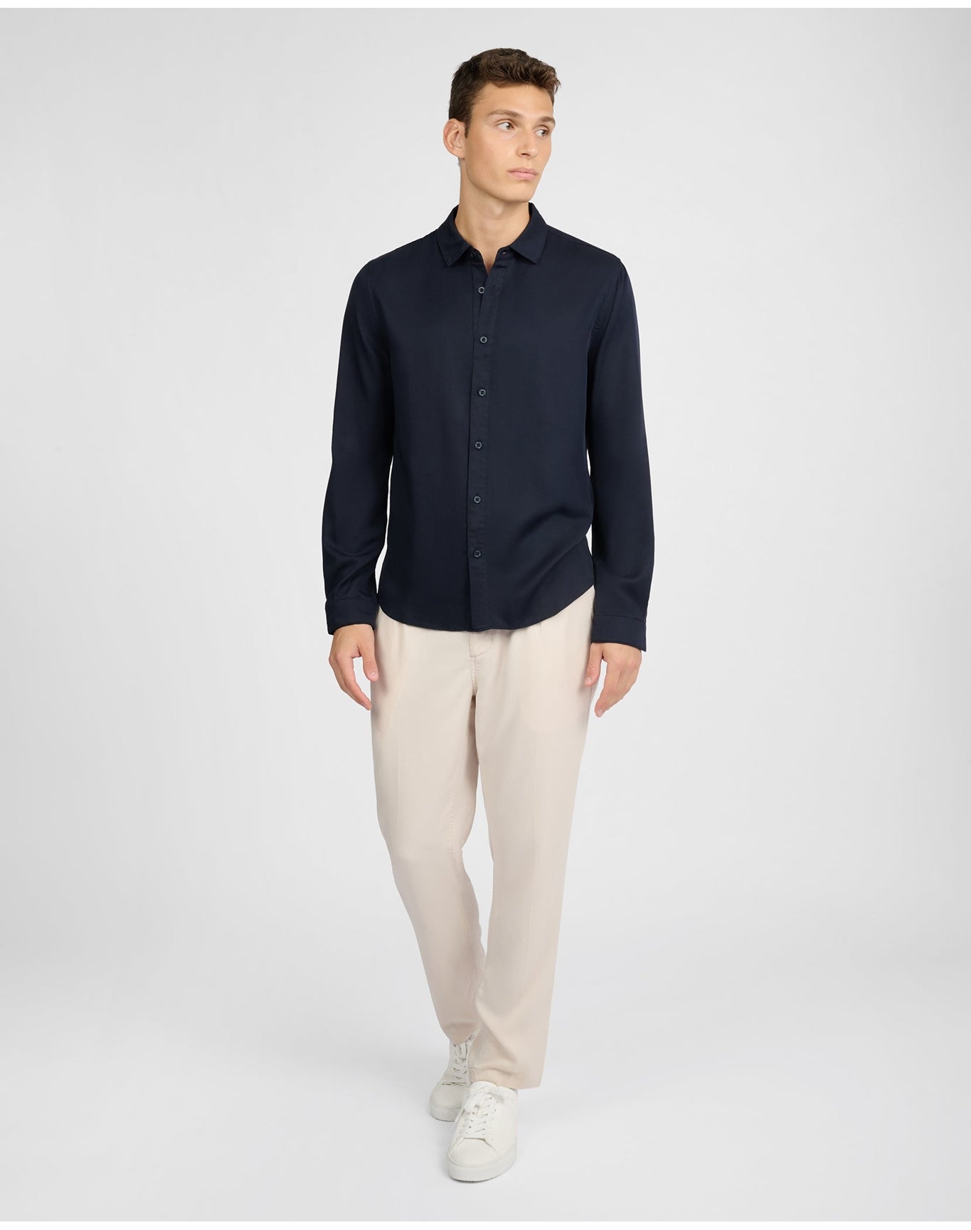 Men | Lyocell Tapered Trouser | Stone