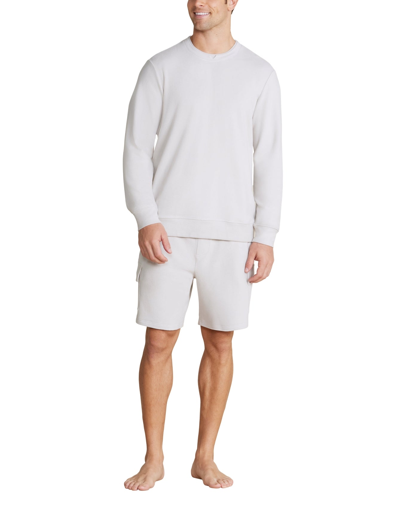 Men | MC s Brushed Fleece Split Neck Pullover | Silver